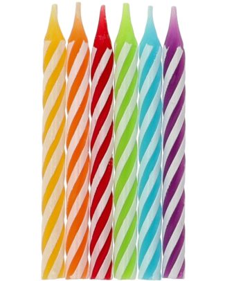 Taart Kaarsje Rainbow Twist - 10stk