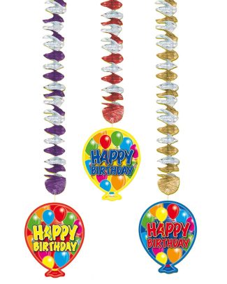 Hangdecoratie Happy Birthday - 3 stuks