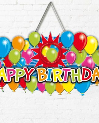 Deurbord 3d balloons Happy Birthday Fotolijst