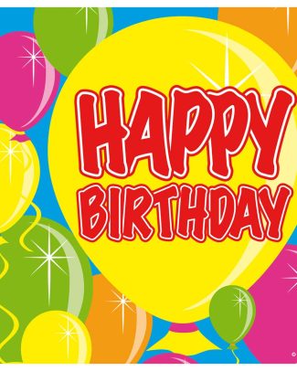 Servetten Happy Birthday ballloons - 20 stuks