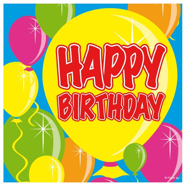 Servetten Happy Birthday ballloons - 20 stuks