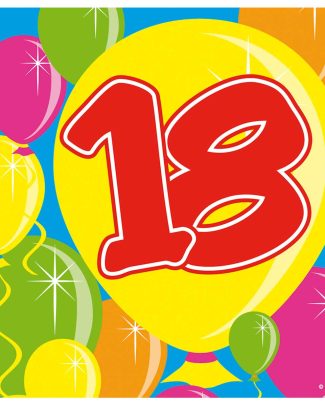 18 Jaar Servetten Balloons 25x25cm - 20 stuks