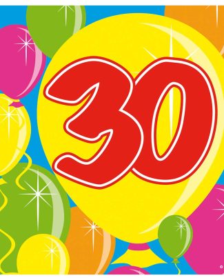 30 jaar servetten balloons - 20 stuks