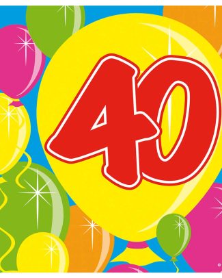 40 Jaar Servetten Balloons 25x25cm - 20 stuks