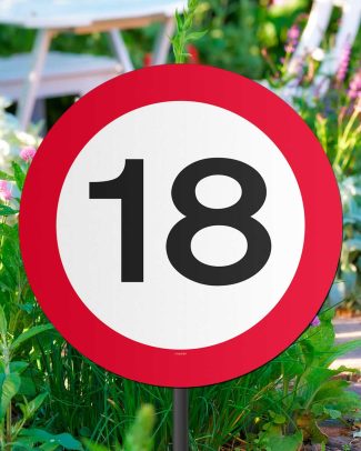 18 Jaar Verkeersbord Tuinbord