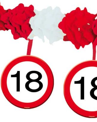 18 Jaar Verkeersbord Slinger met Onderhanger