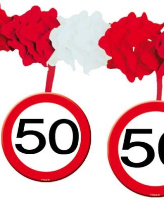 50 Jaar Verkeersbord Slinger met Onderhanger