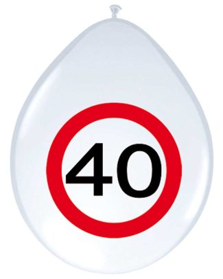 40 Jaar Verkeersbord Ballonnen - 8 stuks