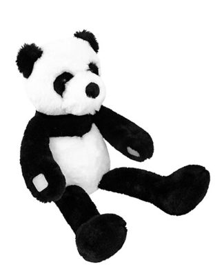 Knuffeldier Panda - zachte pluche stof - fluffy knuffels - zwart/wit - 35 cm