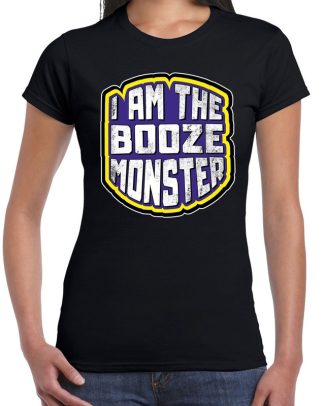 Halloween booze monster verkleed t-shirt zwart voor dames