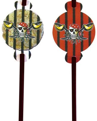 Rode Piraat drinkrietjes piraten - 6 stuks