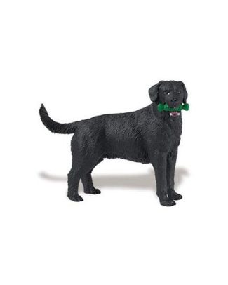 Plastic speelgoed zwarte Labrador hond 9 cm -