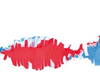 Rood-wit-blauw Crepe Papier Slinger - 24 meter