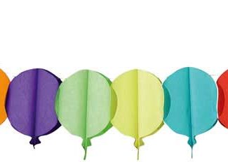 Slinger papier ballon meerkleurig - 6 mtr