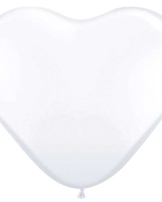 Hartvormige Ballonnen Wit - 8 stuks