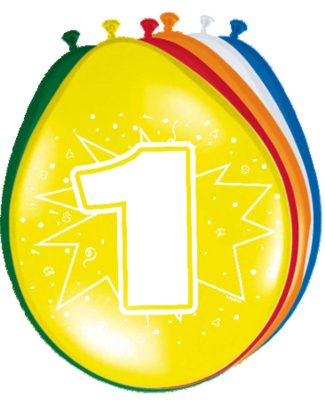 1 Jaar Ballonnen - 8 stuks