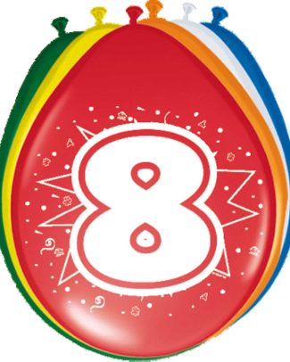 8 Jaar Ballonnen 30cm - 8 stuks