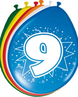 9 Jaar Ballonnen 30cm - 8 stuks