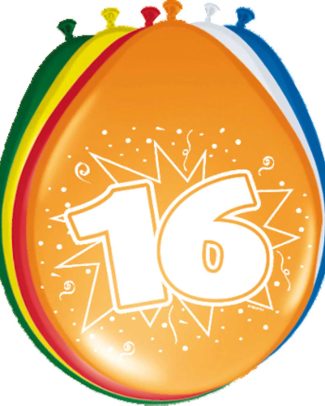 16 Jaar Ballonnen - 8 stuks