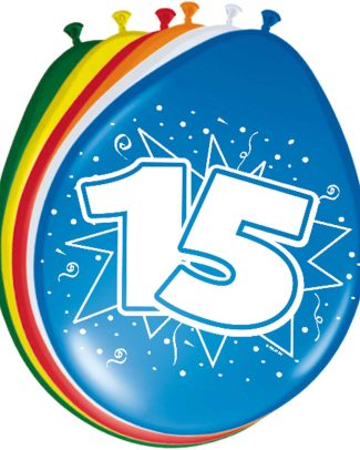 15 Jaar Ballonnen 30cm 8 stuks