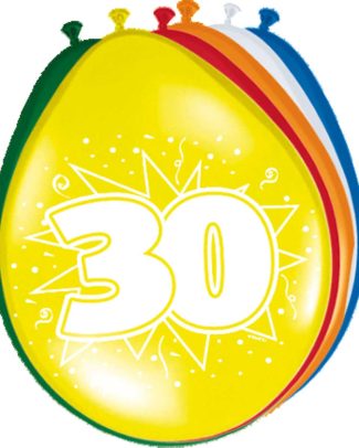 30 Jaar Ballonnen - 8 stuks