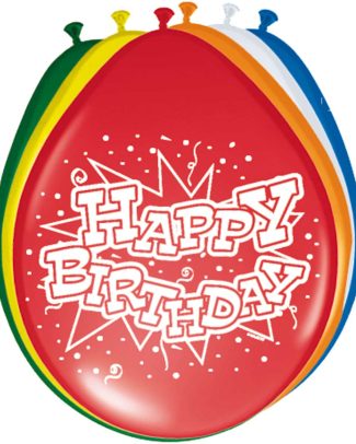 Happy birthday ballonnen 30cm - 8 stuks