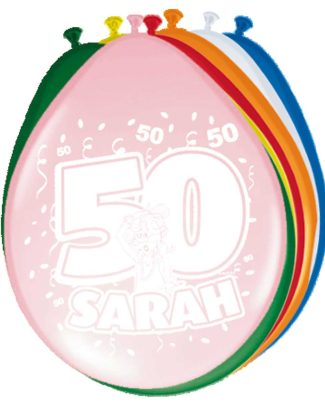 50 Jaar Sarah Ballonnen 30cm - 8 stuks