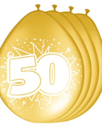 50 Jaar Gouden Ballonnen - 8 stuks