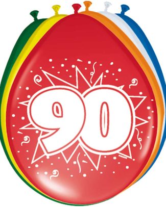 90 Jaar Ballonnen 30cm 8 stuks