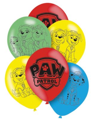 Paw Patrol themafeest ballonnen - 6x - gekleurd - 28 cm - voor kinderen