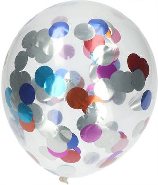 Ballonnen Meerkleurige Folie Confettie - 4stk