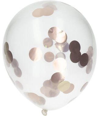 Ballonnen met Rosé Goudkleurige Confetti - 6stk
