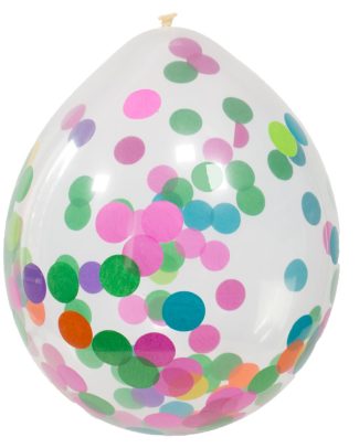 Ballonnen met Meerkleurige Confetti 30cm - 4 stuks