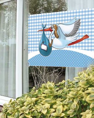 Geboorte Jongen Raamvlag Ooievaar 60x90cm
