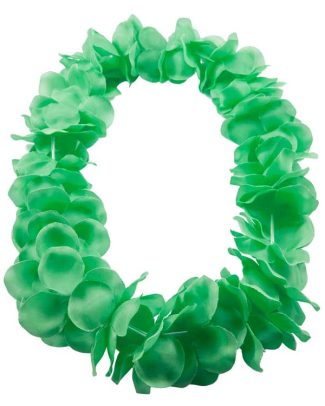 Hawaii krans neon groen 9.5cm