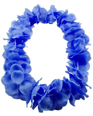 Hawaii krans neon blauw 9.5cm