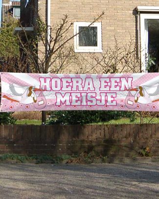 Spandoek hoera een meisje - 177x41cm