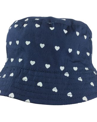 Baby zonnehoedje met hartjes omkeerbaar blauw one size
