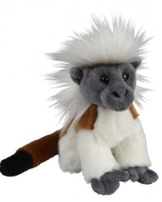 Pluche pinche aapje knuffel - bruin/wit - 18 cm - Katoentamarin apen knuffels