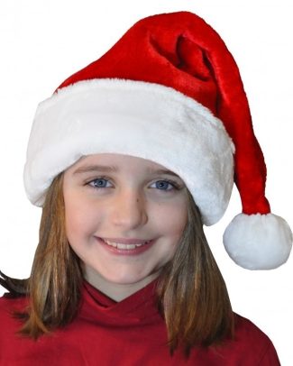Kerstmuts - voor kinderen - rood - polyester - kerstaccessoires