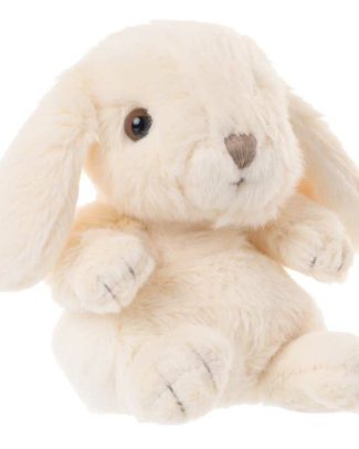 Bukowski pluche konijn knuffeldier - wit - zittend - 15 cm - luxe knuffels
