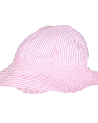 Zonnehoedje voor baby's gestreept roze one size