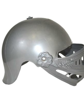Ridder verkleed helm met vizier - grijs - plastic - voor kinderen