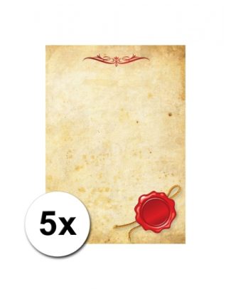 Perkament - 5x stuk - briefpapier - A4 formaat - oorkonde - diploma - zelf invullen