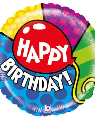 Felle kleuren Happy Birthday Folieballon