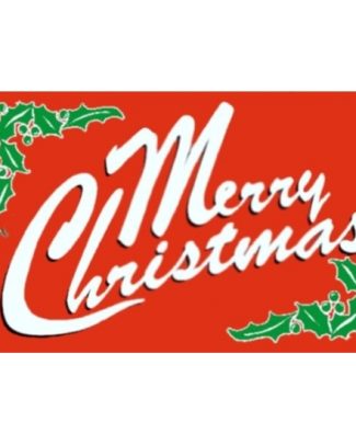 Vlag versiering van Merry Christmas - 90 x 150 cm - rood - polyester - kerst