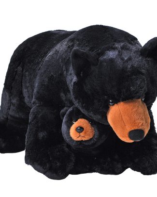 Pluche knuffel dieren familie zwarte beren 76 cm
