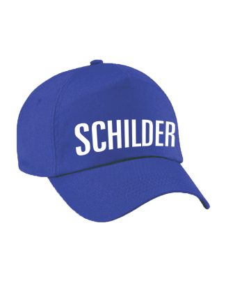 Schilder verkleed pet blauw volwassenen