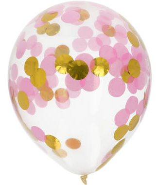 Confetti Ballonnen Goud/Roze