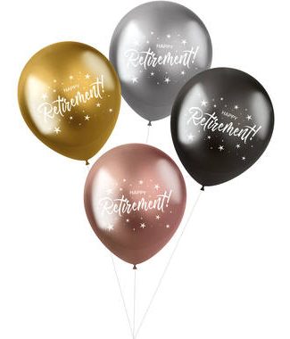 Ballonnen Happy Retirement Electrum - 4stk